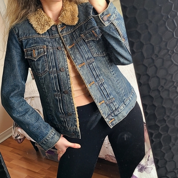 Dark Wash Jean Fur Jacket - Picture 5 of 9